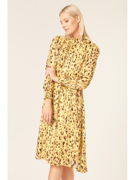 QUIOSQUE QUIOSQUE Sukienka codzienna NEW TIGER DRESS Żółty Regular Fit