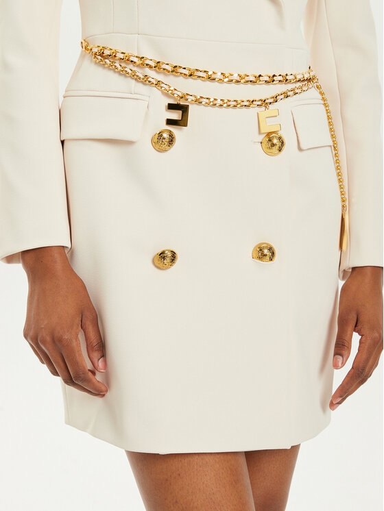 Elisabetta Franchi Elisabetta Franchi Kokteiļkleita AB-657-46E2 Écru Regular Fit