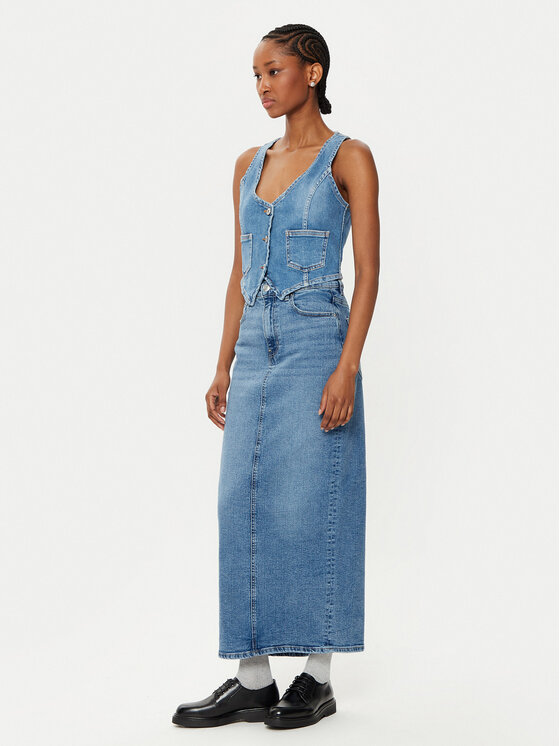 Gina Tricot Gina Tricot Jeans suknja 24062 Plava Regular Fit