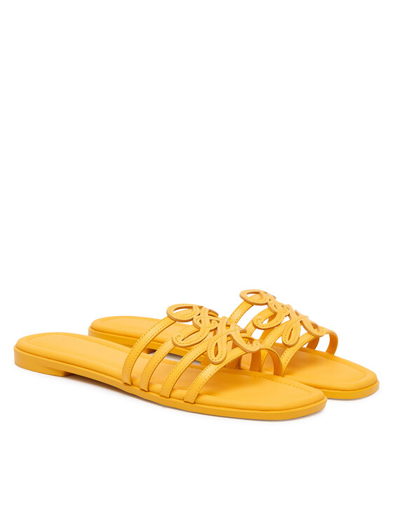 Tommy Hilfiger Tommy Hilfiger Šlepetės Th Script Flat Mule Lth FW0FW09368 Geltona