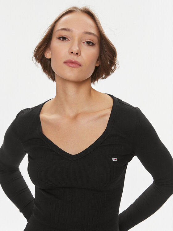 Tommy Jeans Tommy Jeans Halenka Essential DW0DW17990 Černá Slim Fit
