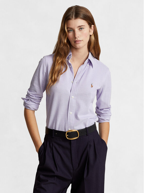 Polo Ralph Lauren Polo Ralph Lauren Košile Ls Knt Ox St 211924258001 Fialová Slim Fit