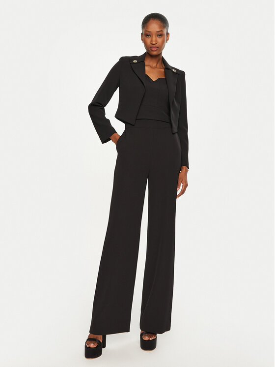 Rinascimento Rinascimento Pantaloni din material CFC0120597003 Negru Regular Fit