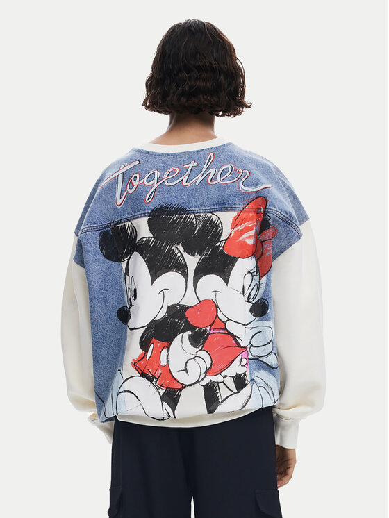 Desigual Desigual Majica dugih rukava Mickey Mouse 25SWSK39 Écru Regular Fit