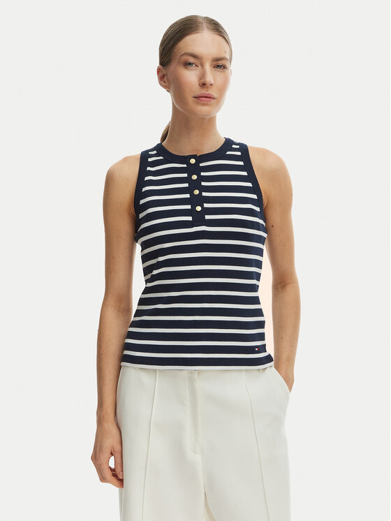 Tommy Hilfiger Top WW0WW49251 Bleumarin Slim Fit