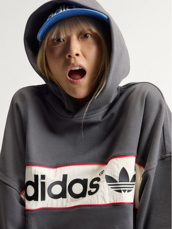 adidas adidas Bluza 172473 Szary ciemny Oversize