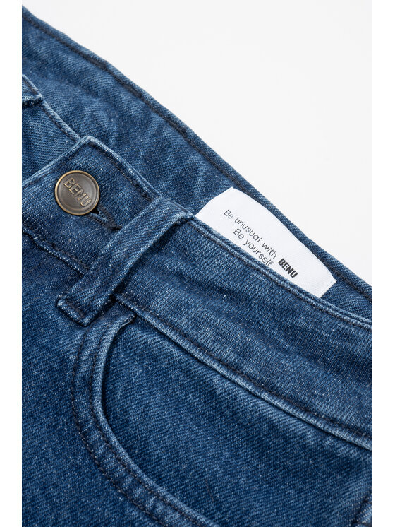 BENU BENU Spodnie skórzane Skórzane Brązowy Custom Slim Fit