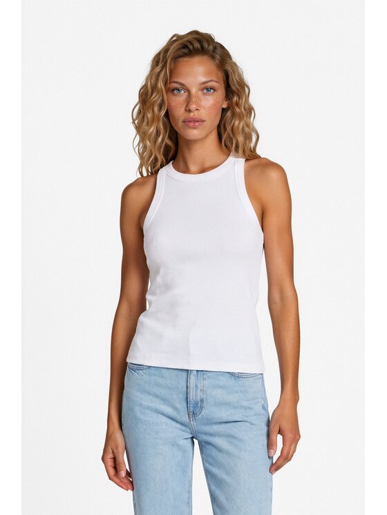 LE POSSÉ LE POSSÉ Tank top RTT Λευκό Slim Fit