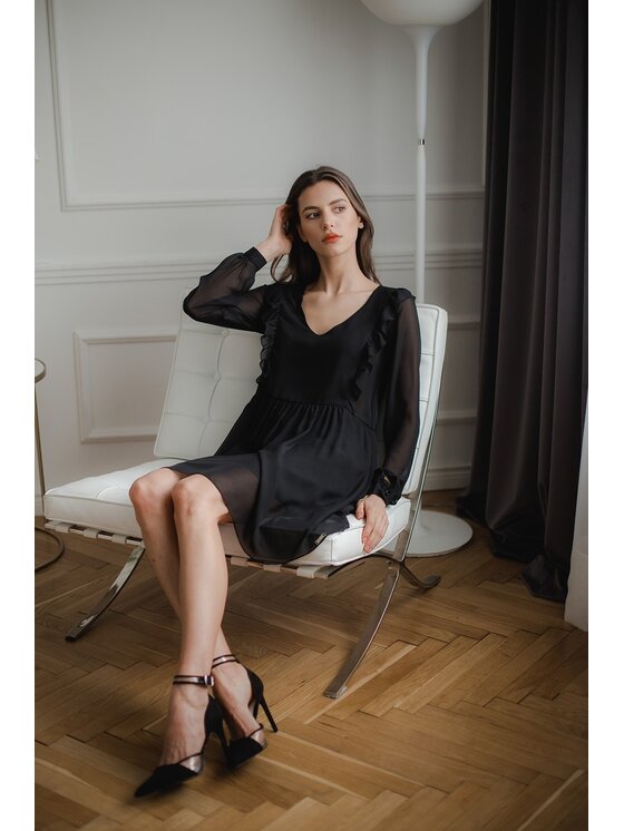 Lenitif Lenitif Vestito L083 Nero Regular Fit