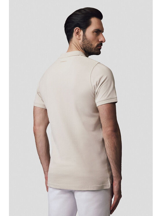Lancerto Lancerto Polo Cassian PO073125000006 Beżowy Regular Fit