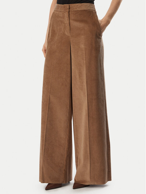 Marella Marella Текстилни панталони Etre 2623136062 Светлокафяв Wide Leg