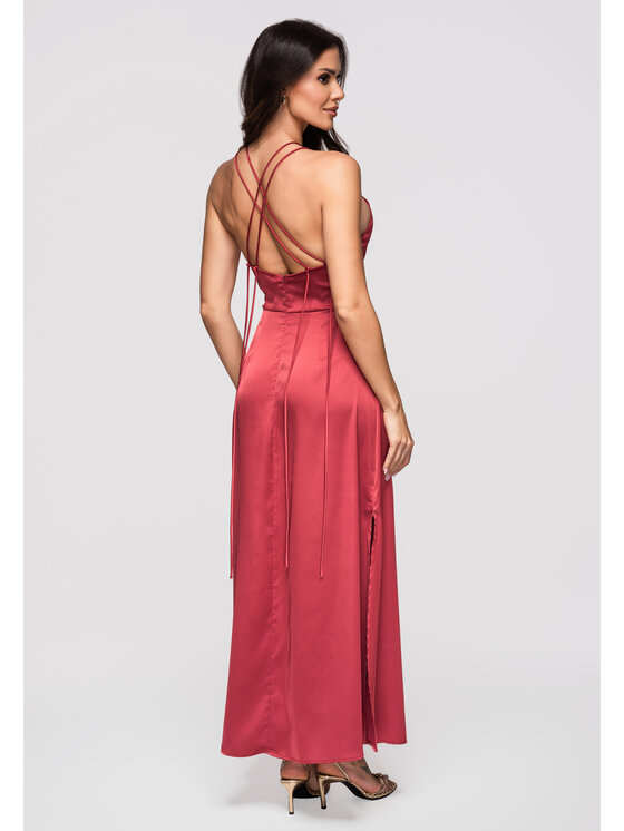Ombre Ombre Sukienka wieczorowa LA-OM-DLR366 Różowy Slim Fit