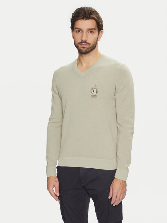 Aeronautica Militare Aeronautica Militare Marškinėliai ilgomis rankovėmis 242MA1512L463 Žalia Regular Fit