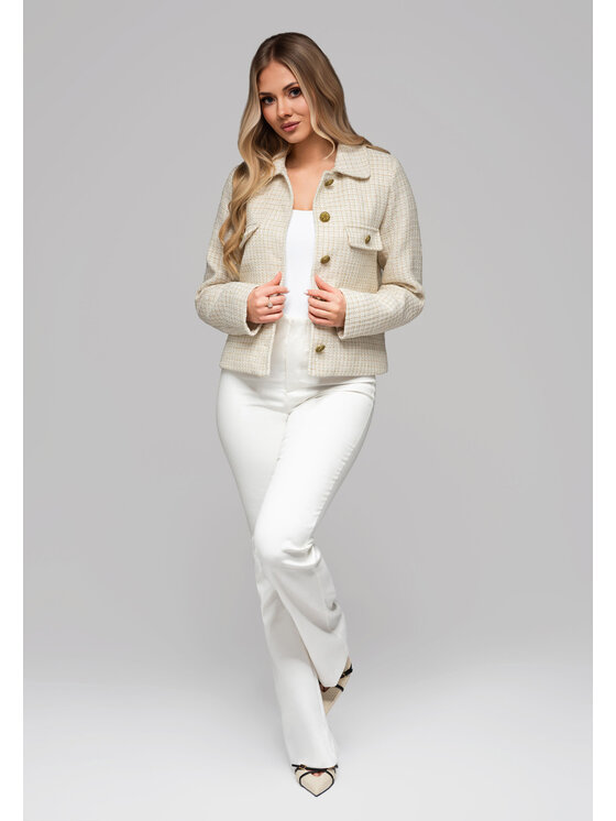 Ombre Ombre Sako OW-BLZB-0100 Krémová Regular Fit