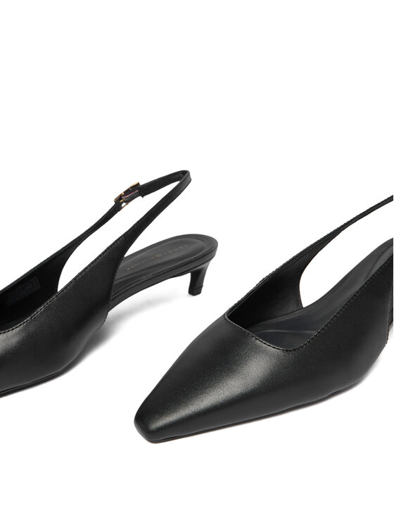 Tommy Hilfiger Tommy Hilfiger Körömcipők Th Buckle Slingback Low Pump FW0FW09009 Fekete