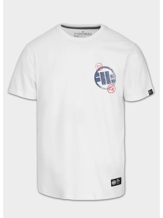 PITBULL PITBULL T-Shirt Koszulka męska SD STAMP L Biały Regular Fit