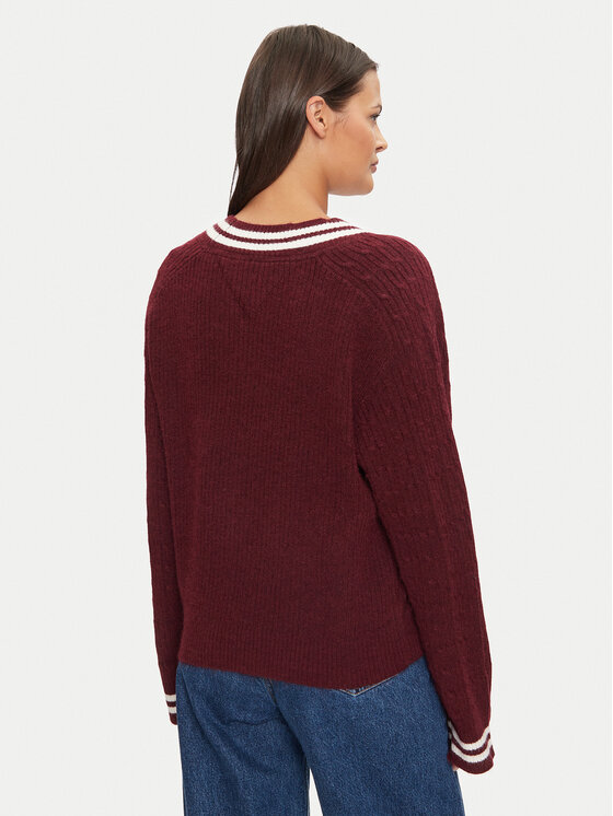Tommy Jeans Tommy Jeans Pulover DW0DW19685 Vișiniu Regular Fit