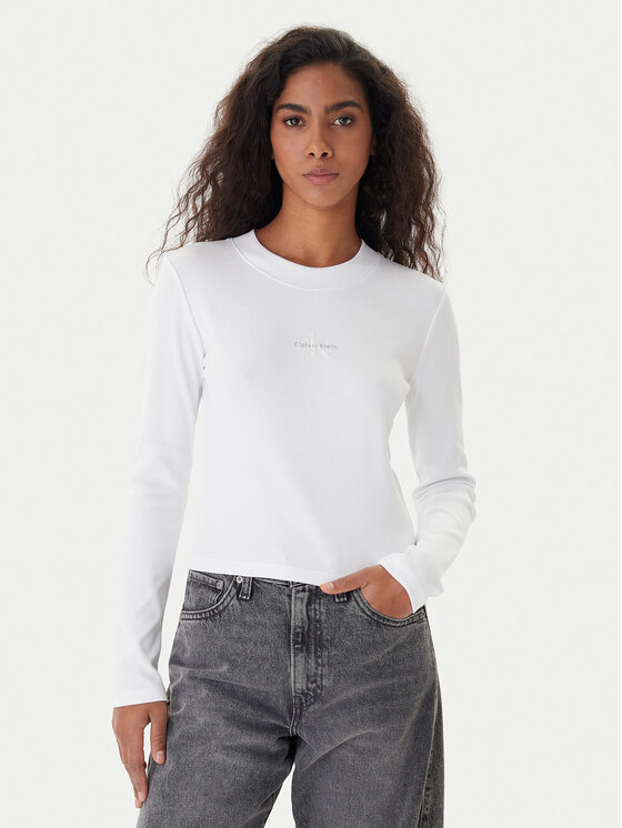 Calvin Klein Jeans Calvin Klein Jeans Halenka Monogram LV047A803G Bílá Slim Fit