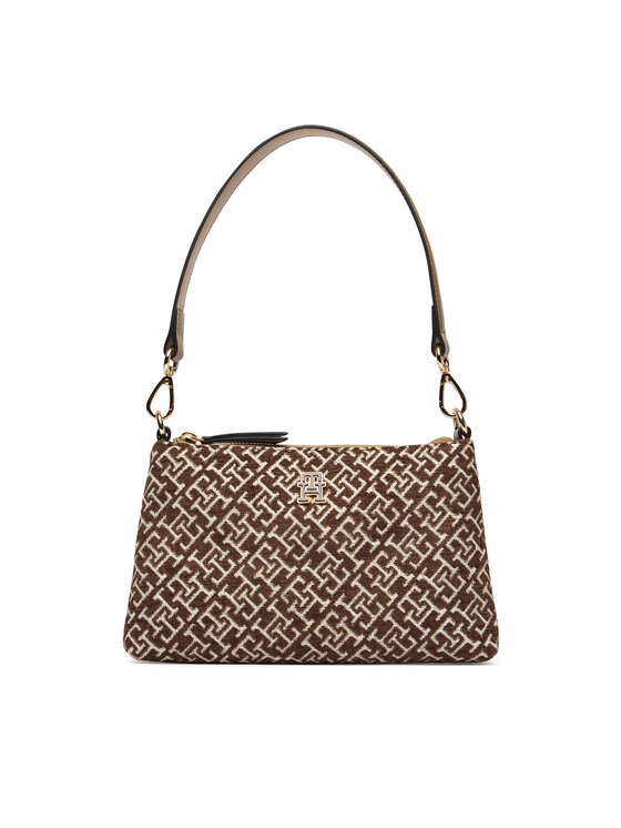 Tommy Hilfiger Tommy Hilfiger Torbica Th Jacquard Mini Shoulder Bag AW0AW19006 Smeđa