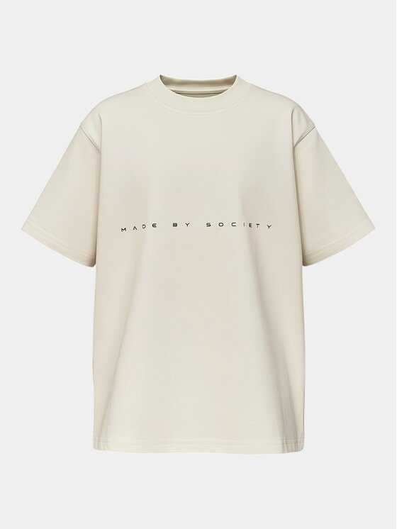 Nobrand Nobrand T-Shirt Tricou PELVIC-FRAME - T37386 Beżowy Basic Fit