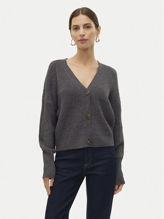 Vero Moda Kardigan Lea 10249632 Szary Regular Fit