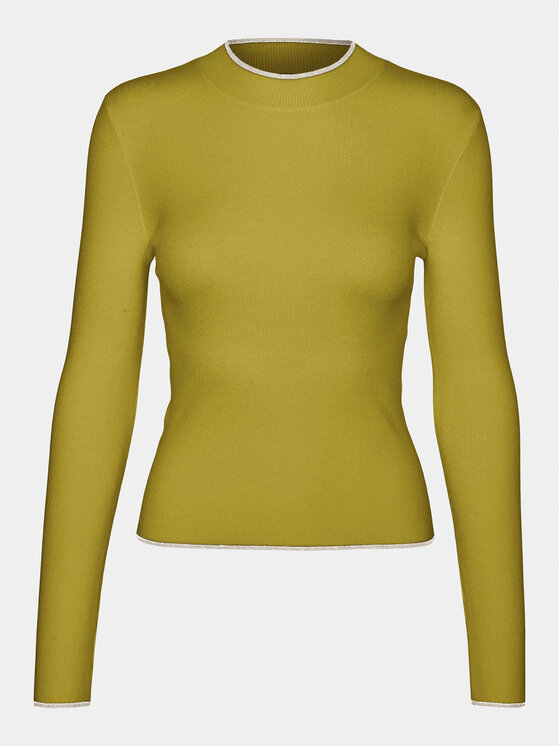 Vero Moda Vero Moda Sweter Flouncy 10299604 Żółty Slim Fit