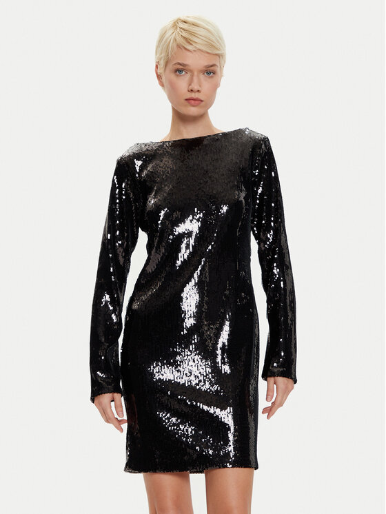 BOSS Boss Kokteilinė suknelė Emaxa 50526990 Juoda Relaxed Fit
