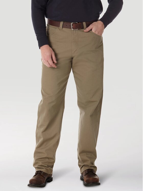 Wrangler Wrangler Spodnie materiałowe RIGGS WORKWEAR CARPENTER Beżowy Loose Fit