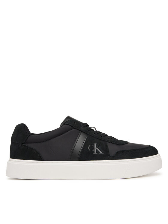 Calvin Klein Calvin Klein Sneakers Mixed Texture Lace Up Cupsole Trainers YM0YM01395 Nero