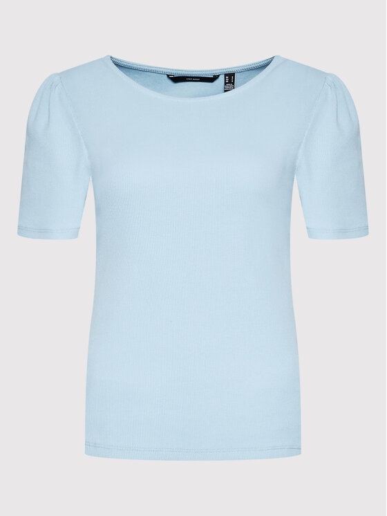 Vero Moda Vero Moda T-Shirt Natasha 10264993 Błękitny Regular Fit