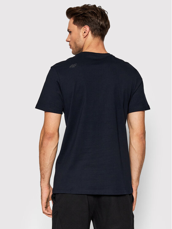 4F 4F T-Shirt NOSH4-TSM352 Granatowy Regular Fit
