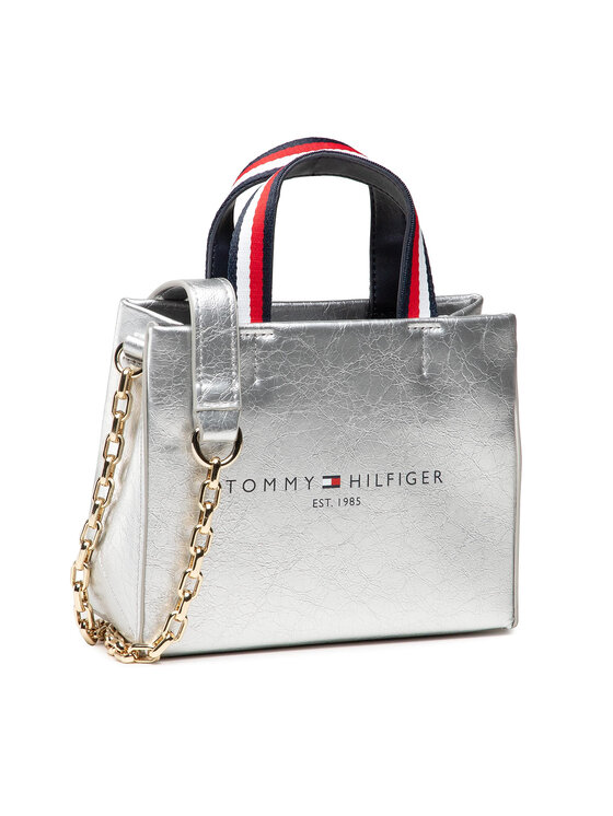 Tommy Hilfiger Handtasche Tommy Shopper Micro Tote AW0AW10800 Silberfarben Modivo.de