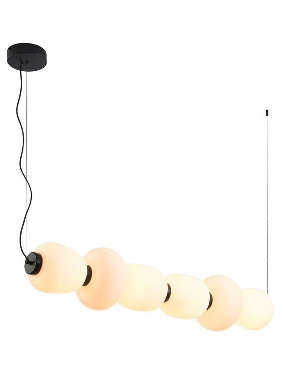 MIAhome MIAhome Lampa wisząca BRILLA-6 LED biało-czarna 125 cm Czarny