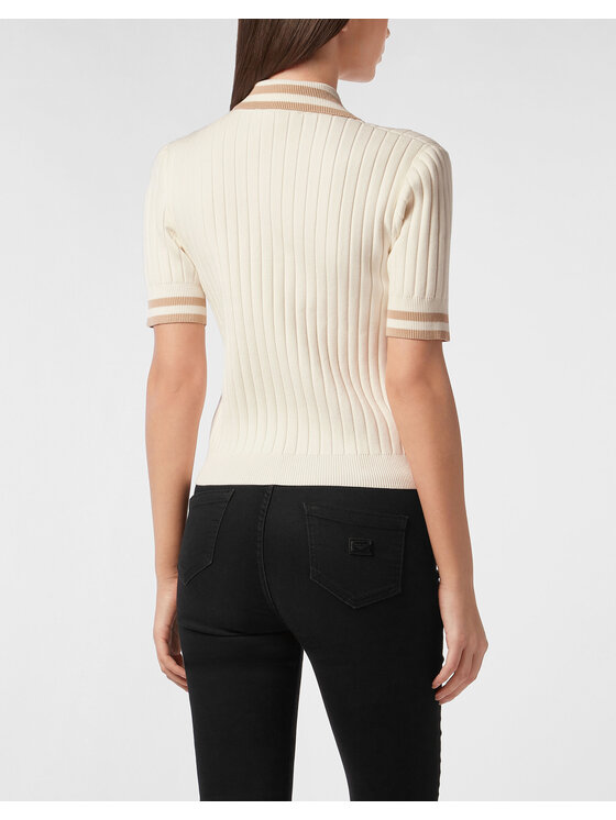 PHILIPP PLEIN PHILIPP PLEIN Polo 27245 Biały Regular Fit