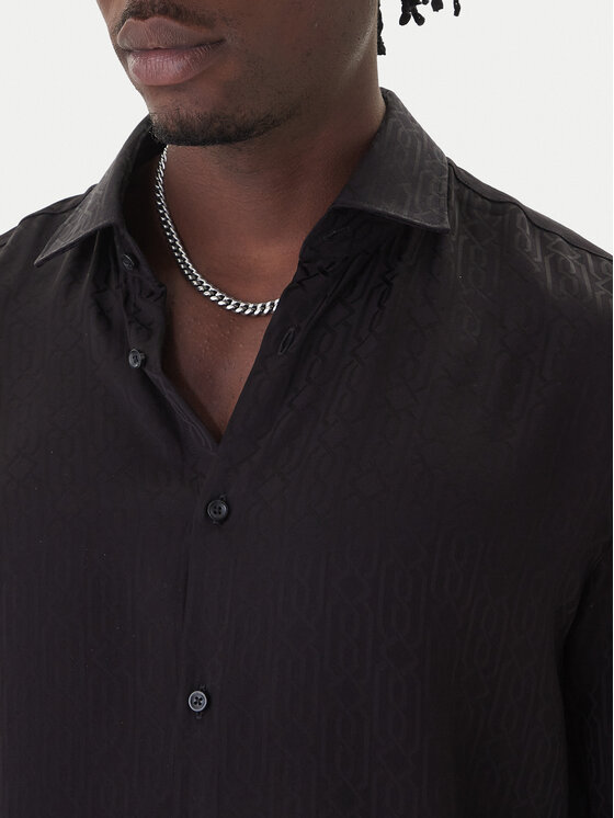 HUGO HUGO Ing Kenno 50550513 Fekete Slim Fit