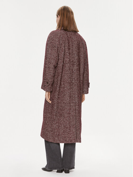 MVP Wardrobe MVP Wardrobe Vlněný kabát Spiga Over MVPI3CP018.0PN0052 Bordó Over Fit