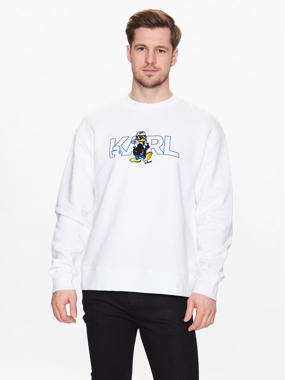 KARL LAGERFELD KARL LAGERFELD Majica dugih rukava DISNEY Logo 705098 532930 Bijela Regular Fit