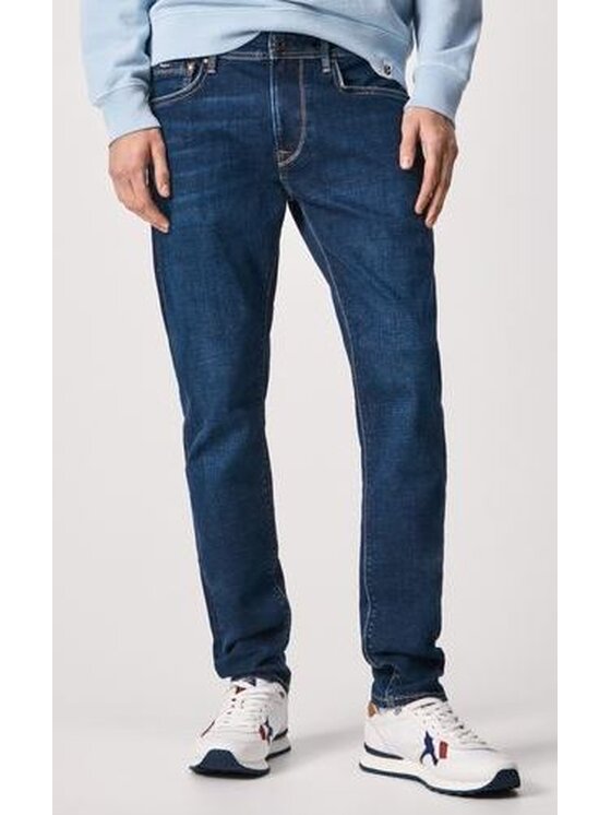 Pepe Jeans Pepe Jeans Kalhoty z materiálu PM206326VX20 000 Tmavomodrá Taper Fit