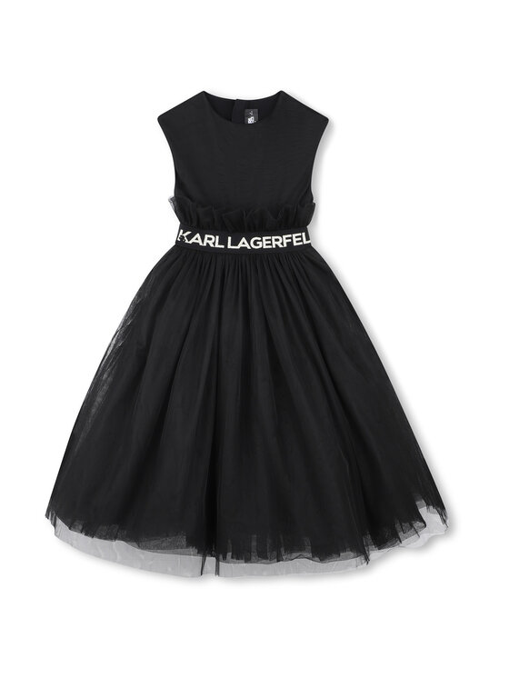 Karl Lagerfeld Kids Karl Lagerfeld Kids Každodenní šaty Z30467 D Černá Regular Fit
