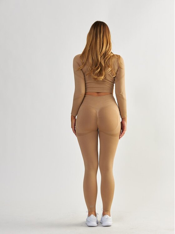 BeShaped BeShaped Legginsy Modelujące - Power Up! Beżowy Shaping Fit