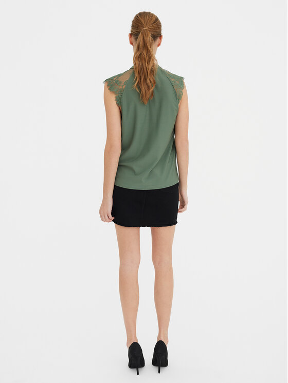 Vero Moda Vero Moda Bluzka Milla 10226072 Zielony Regular Fit