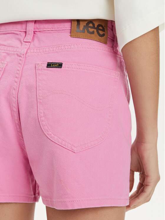 Lee Lee Szorty jeansowe Carol 112350053 Różowy Regular Fit