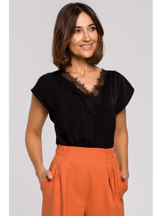 Stylove Stylove Blúzka S206 Čierna Regular Fit