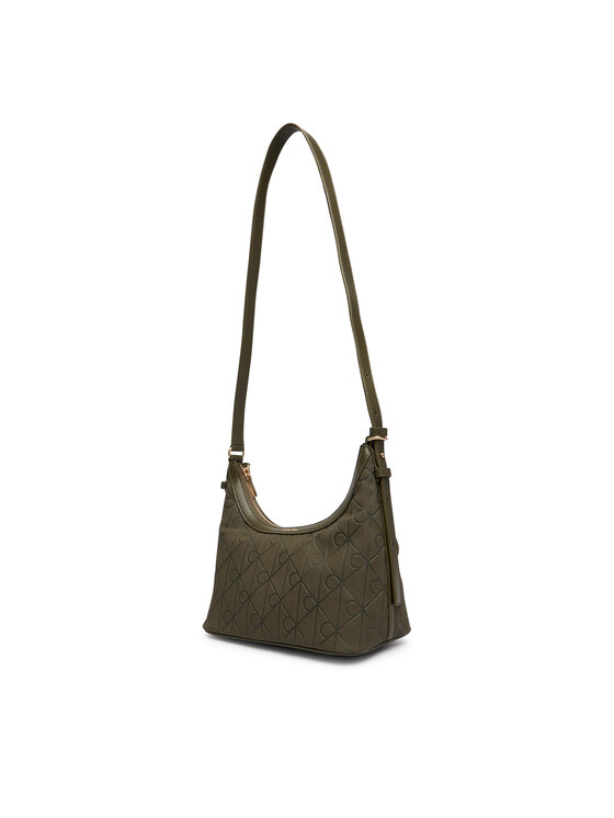 Calvin Klein Calvin Klein Torebka Emblem Aop Sueded Shoulder Bag LV04F3880G Zielony ciemny