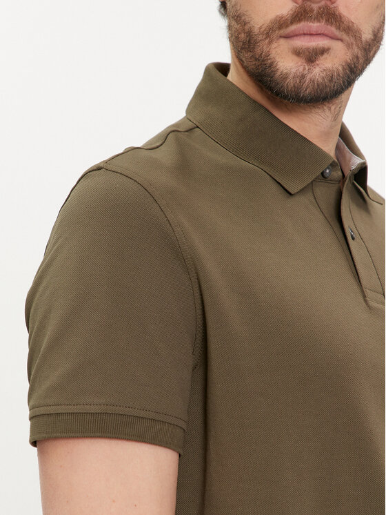 Tommy Hilfiger Tommy Hilfiger Тениска с яка и копчета 1985 MW0MW17770 Каки Regular Fit