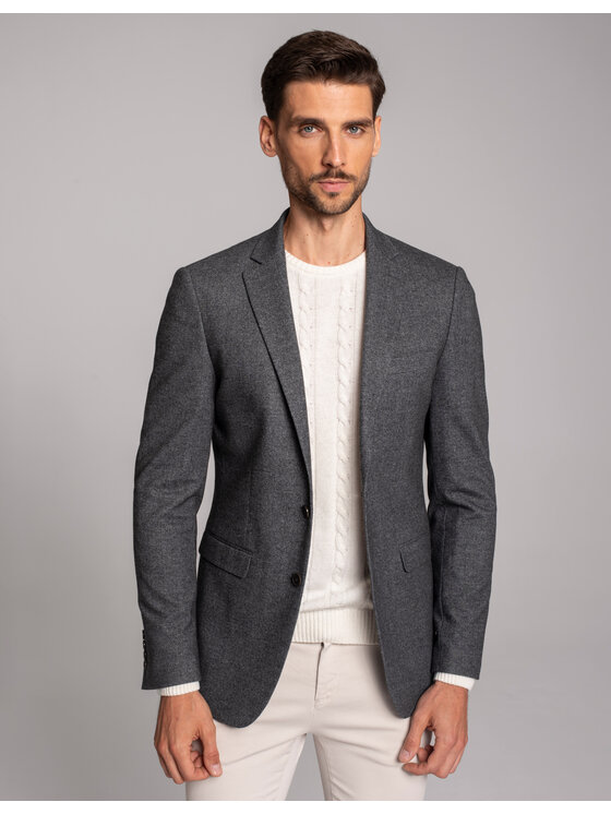 Borgio Borgio Marynarka jonadi Szary Slim Fit