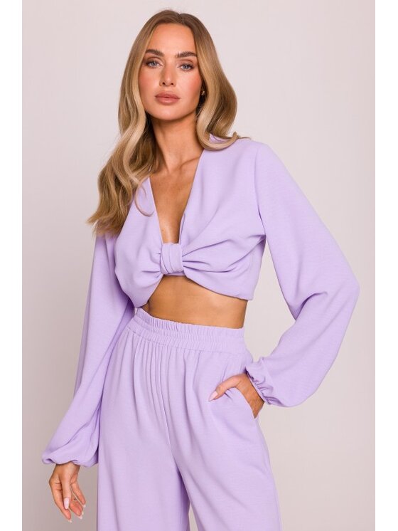 Made of Emotion Made of Emotion Top M861 Fioletowy Cropp Fit