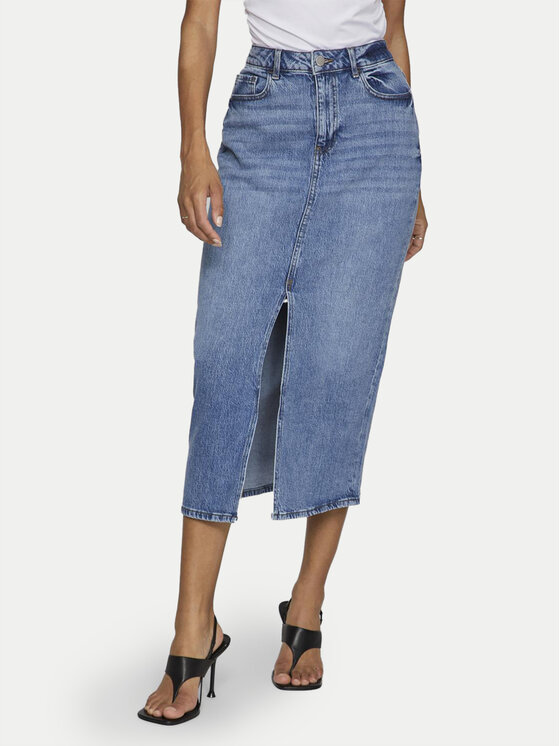 Vila Vila Jeans krilo Jaf 14099736 Modra Regular Fit