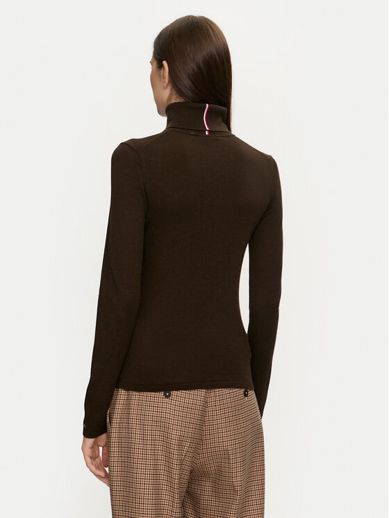 Tommy Hilfiger Tommy Hilfiger Гольф WW0WW43098 Коричневий Slim Fit