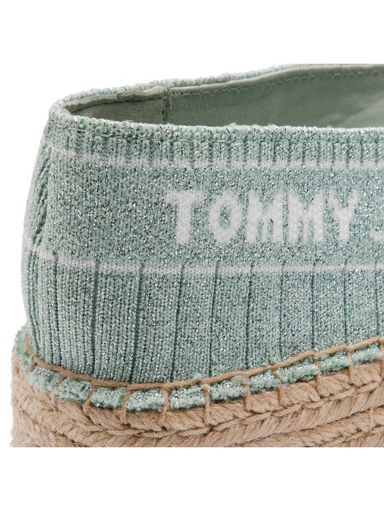 Tommy Jeans Tommy Jeans Espadrilės Knit Tommy Jeans Espadrille EN0EN00572 Žalia